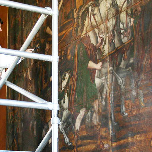 Photo dépoussièrage tentures murales cuir